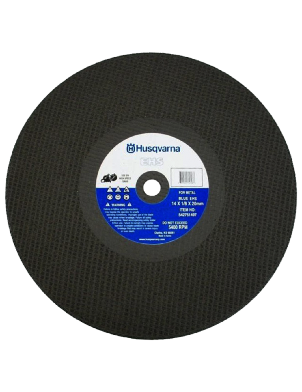 14 x 1/8 x 20mm Blue EHS High Speed Abrasive Blade - Mycitystee
