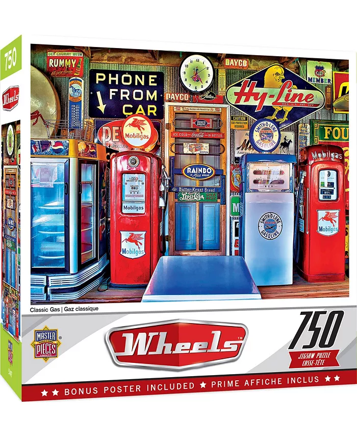 MasterPieces Puzzles Wheels - Classic Gas 750 Piece Adult Jigsaw Puzzle - Mycitystee