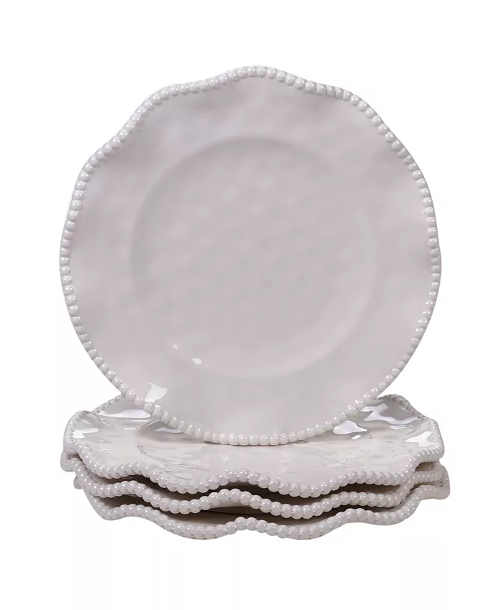 Certified International Perlette Cream Melamine 4-Pc. Salad Plate Set - Mycitystee