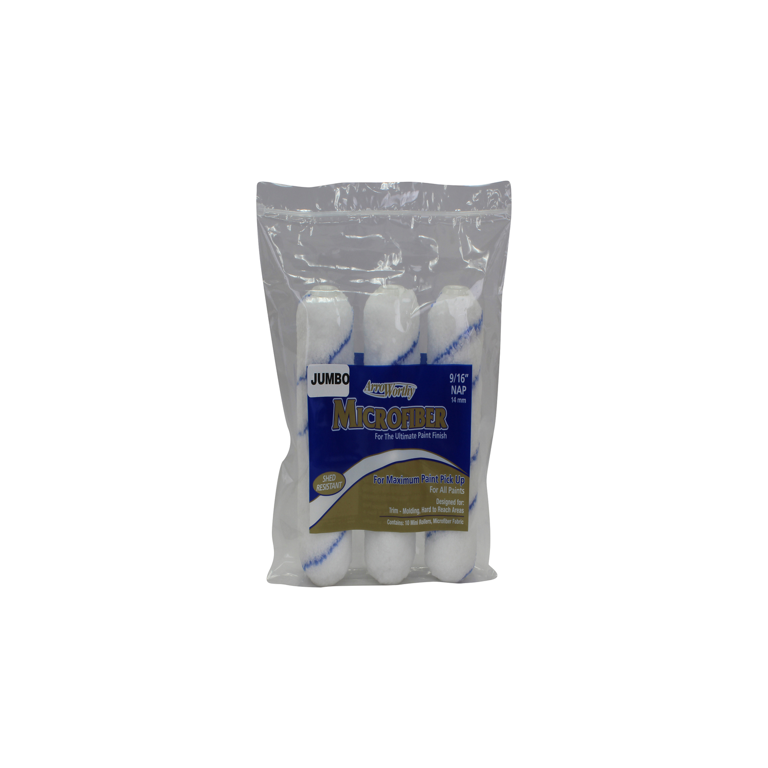 ArroWorthy Microfiber 4 in. W X 9/16 in. Jumbo Mini Paint Roller Cover 3 pk - Mycitystee