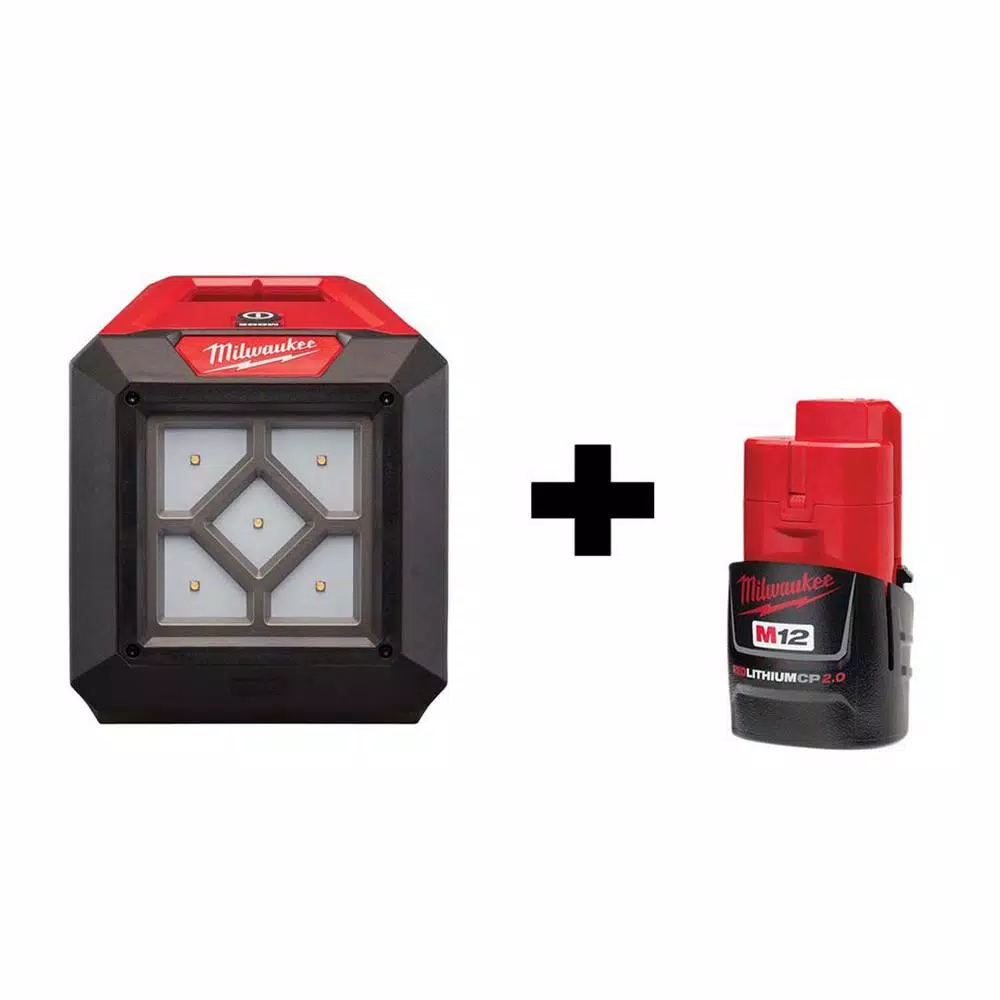 Milwaukee M12 12-Volt Lithium-Ion Cordless 1000-Lumen Rover LED Compact Flood Light with  M12 2.0Ah Battery and#8211; XDC Depot - Mycitystee