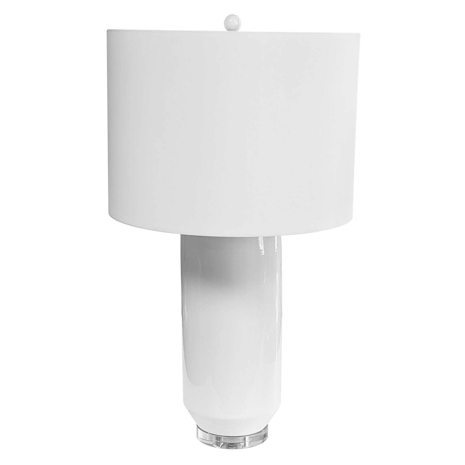 1LT Incandescent Table Lamp， WH w/ WH Shade - Mycitystee