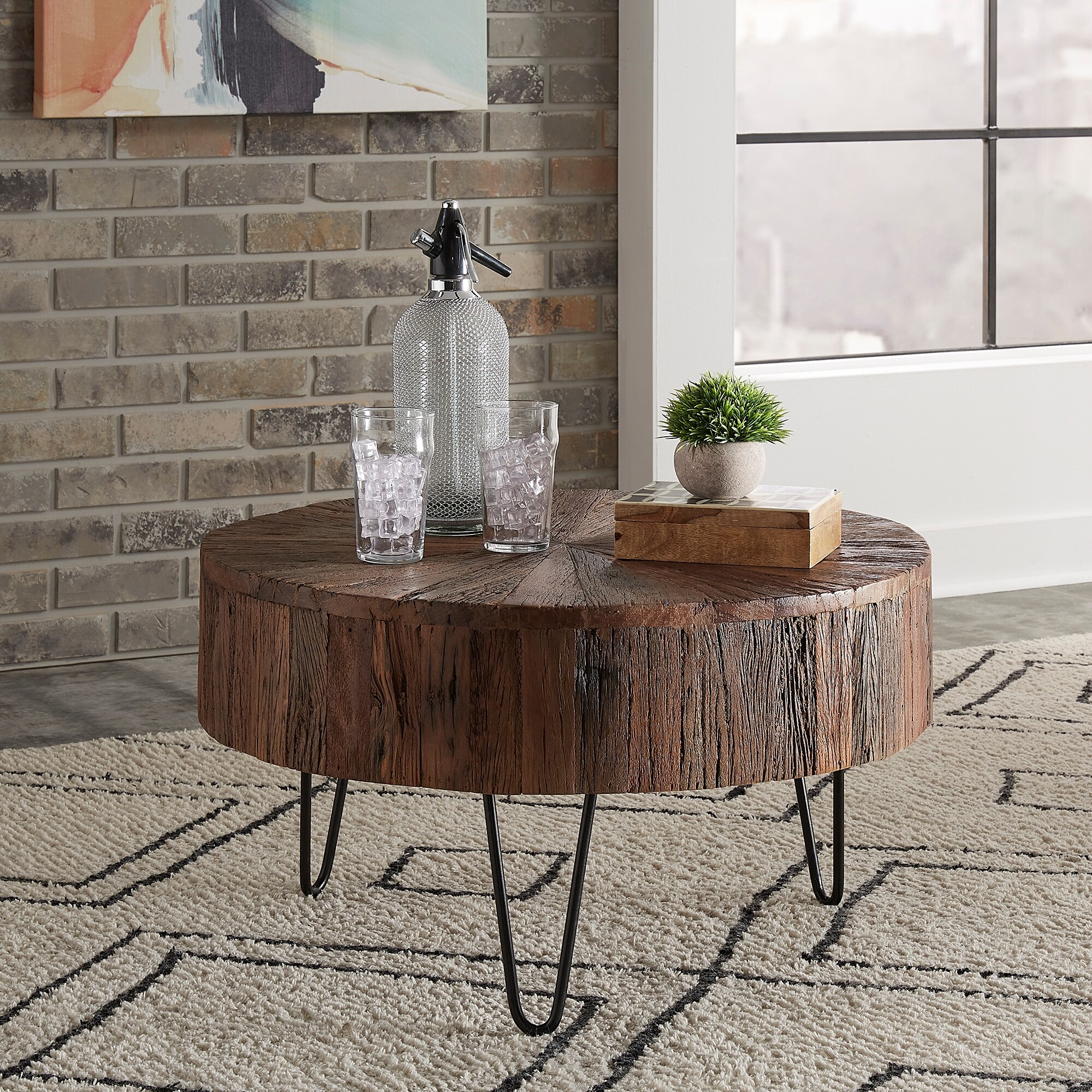 Canyon Railroad Brown Accent Cocktail Table - Mycitystee