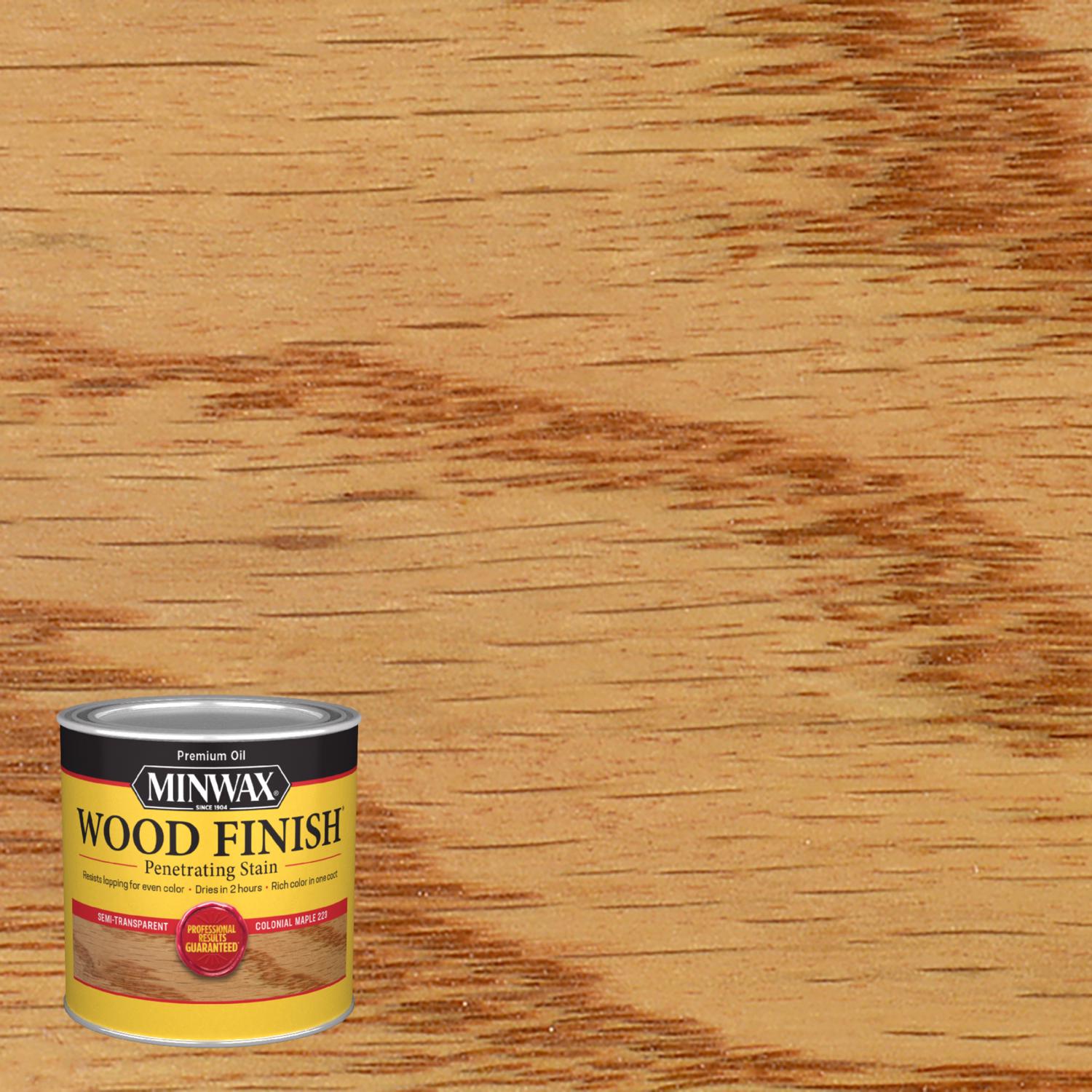 Minwax Wood Finish Semi-Transparent Colonial Maple Oil-Based Penetrating Wood Stain 0.5 pt - Mycitystee