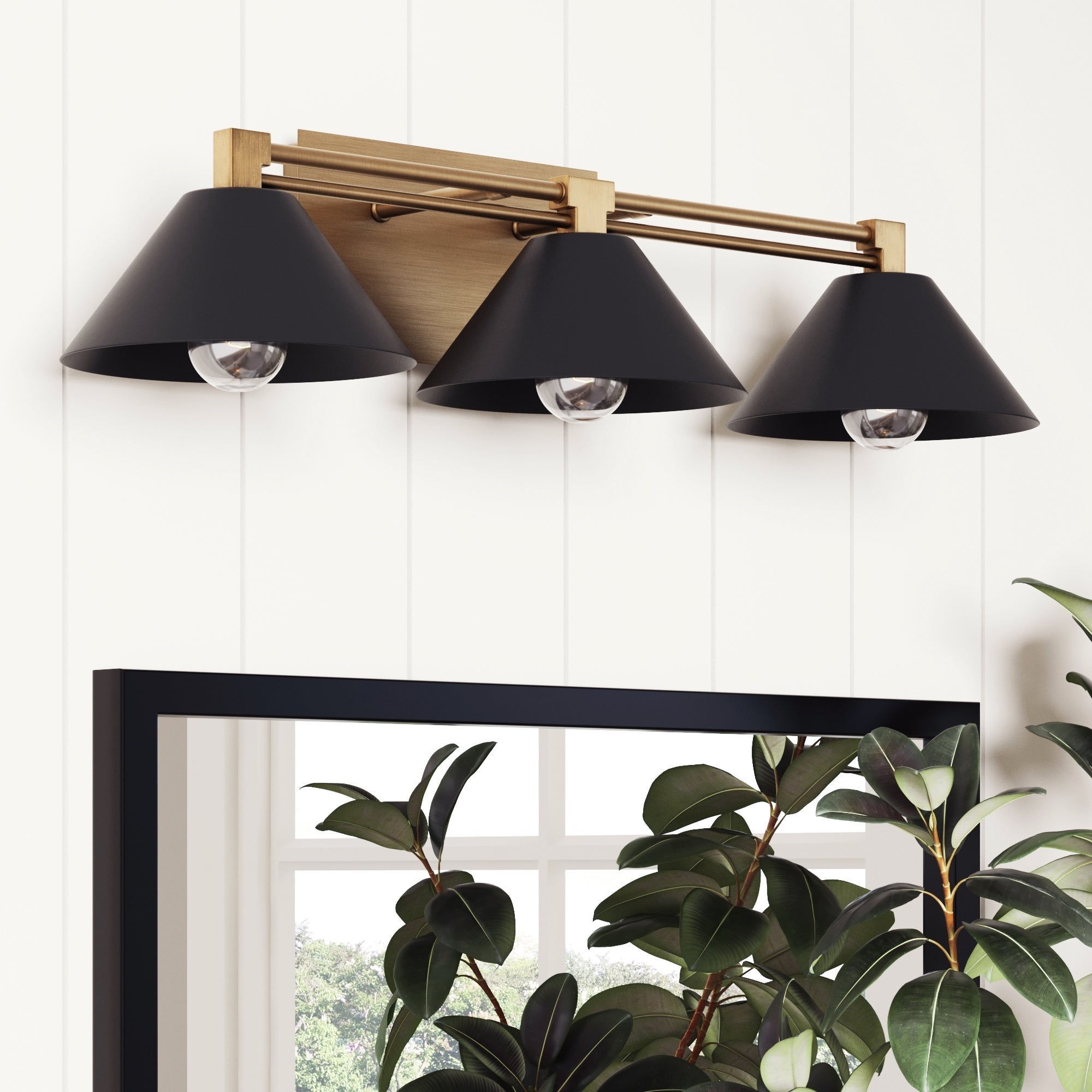 Nathan James Ronnie Industrial 3-Light Vanity Light， Art Deco Wall Mounted Light Fixture for Bathroom or Vanity - Mycitystee