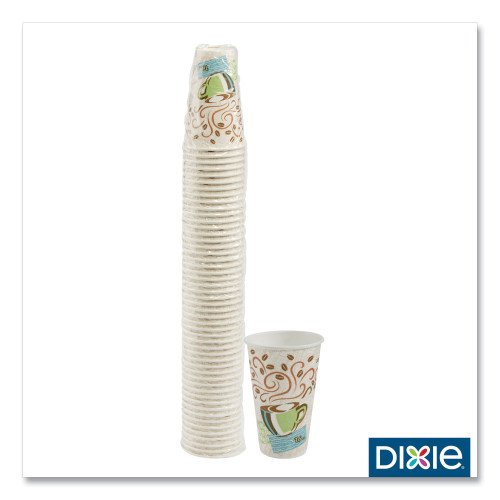 Dixie PerfecTouch Paper Hot Cups， 16 oz， Coffee Haze Design， 50/Pack (5356CD) - Mycitystee