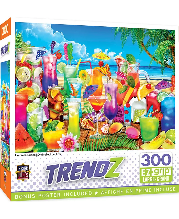 MasterPieces Puzzles Trendz - Umbrella Drinks 300 Piece Adult Jigsaw Puzzle - Mycitystee