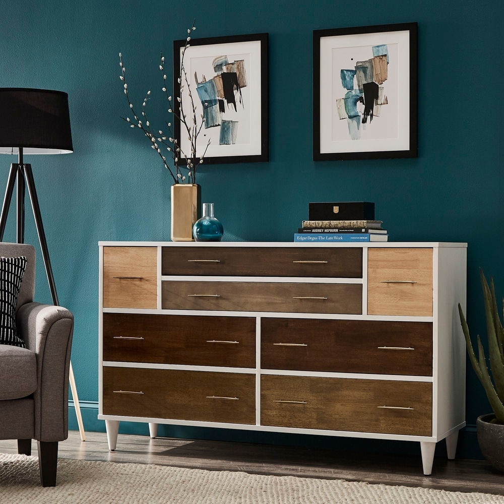 Prudence White and Natural Finish 8-Drawer Dresser by iNSPIRE Q Modern - - 28964985 - Mycitystee
