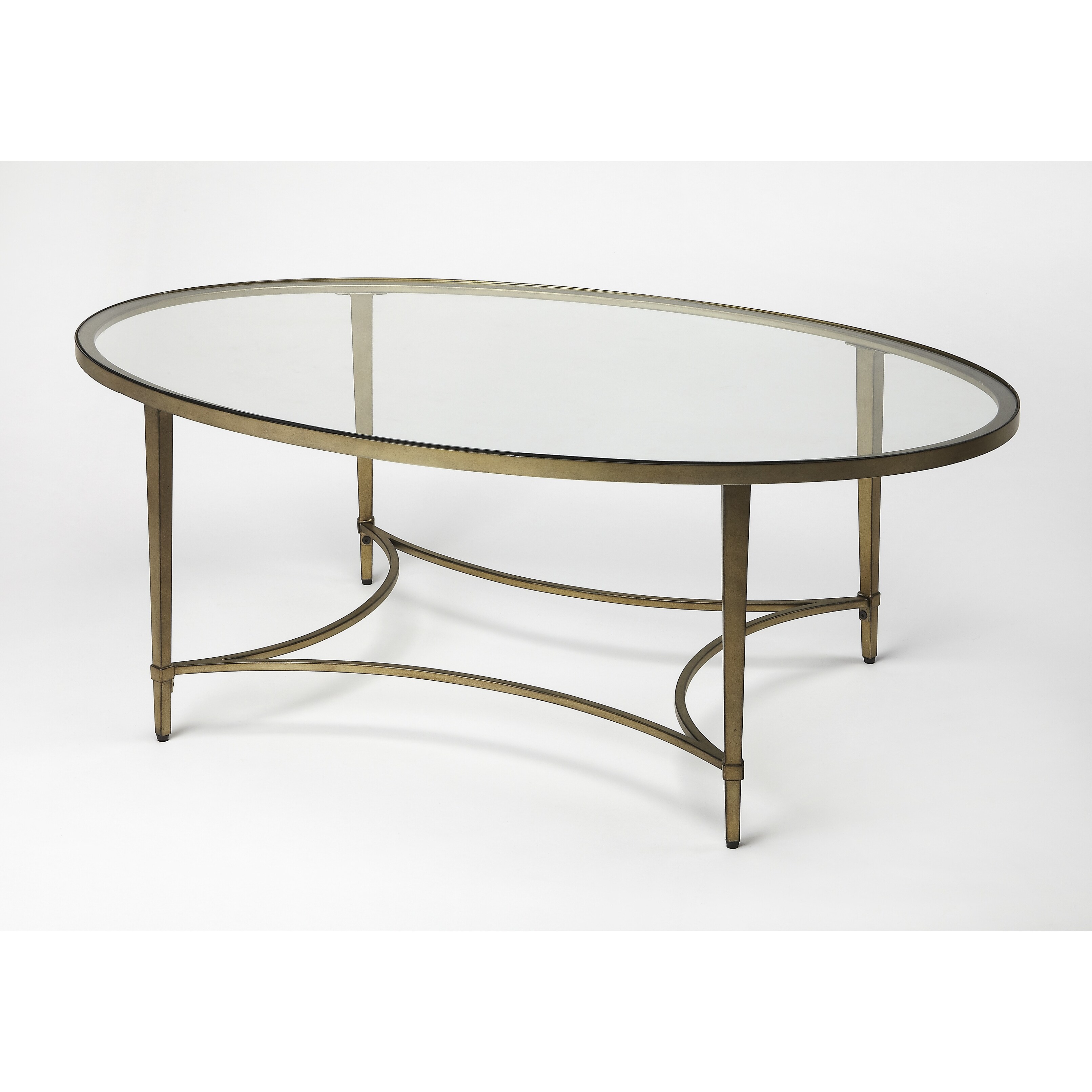 Handmade Monica Gold Oval Coffee Table - Mycitystee