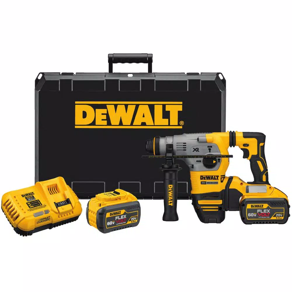 DEWALT 20-Volt MAX XR Cordless Brushless 1-1/8 in. SDS Plus L-Shape Rotary Hammer， (2) FLEXVOLT 9.0Ah Batteries and Charger and#8211; XDC Depot - Mycitystee