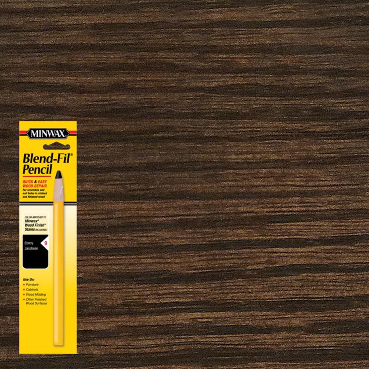 Minwax Blend-Fil No.9 Ebony， Jacobean Wood Pencil 0.8 oz - Mycitystee