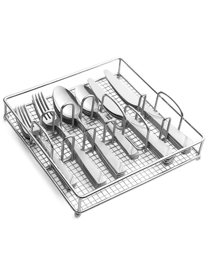 Cambridge Silversmiths Tabitha Sand Pebble Flatware with Chrome Buffet Set， 40 Piece - Mycitystee