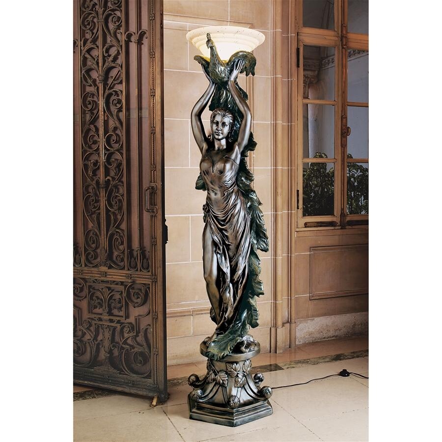 Design Toscano The Peacock Goddess Torchiere Floor Lamp - Mycitystee