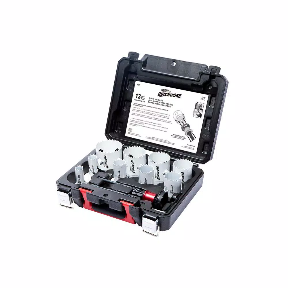 BLU-MOL Quickcore 13-piece Hole Saws and Quick Change Arbor Set and#8211; XDC Depot - Mycitystee