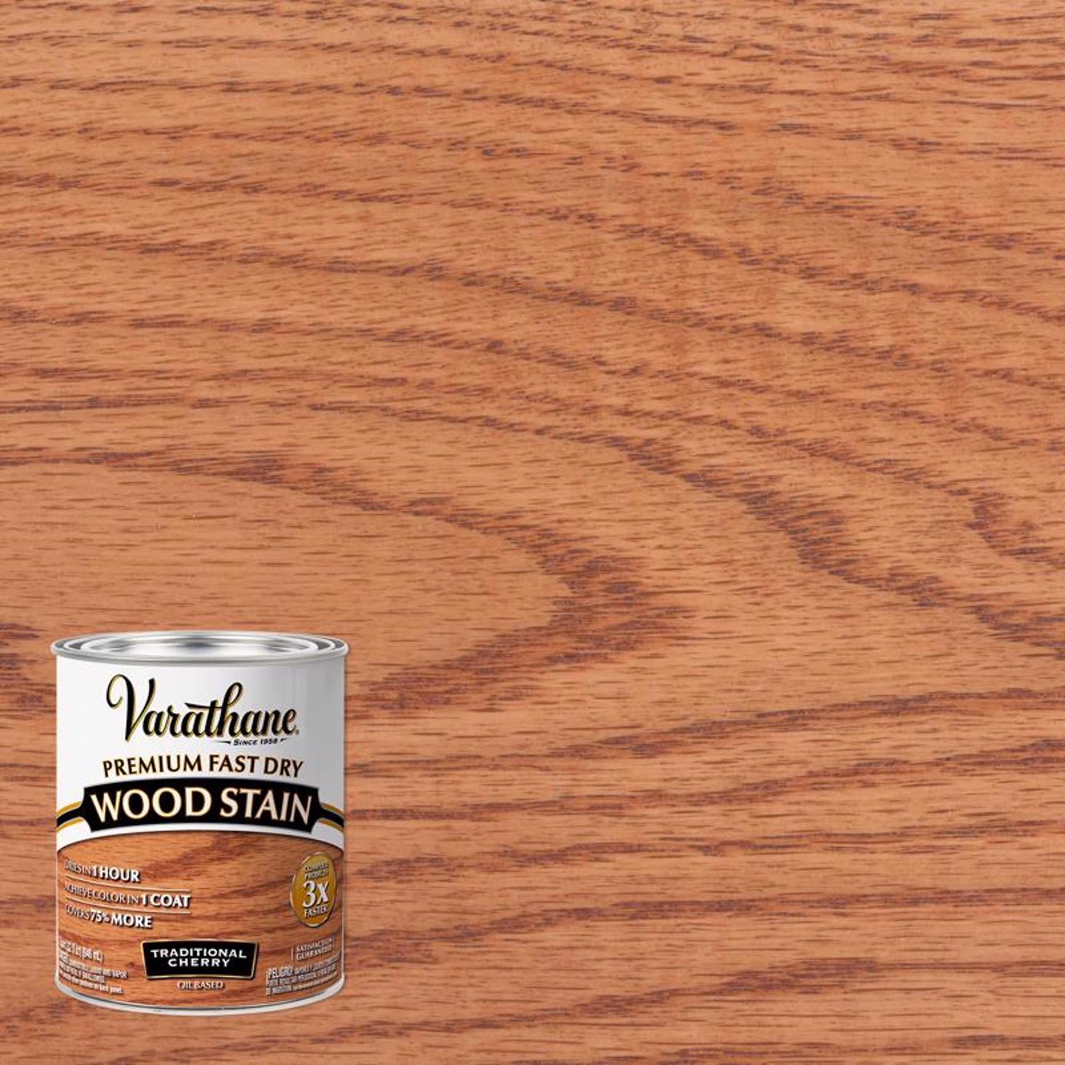 Varathane Semi-Transparent Traditional Cherry Oil-Based Urethane Modified Alkyd Fast Dry Wood Stain - Mycitystee