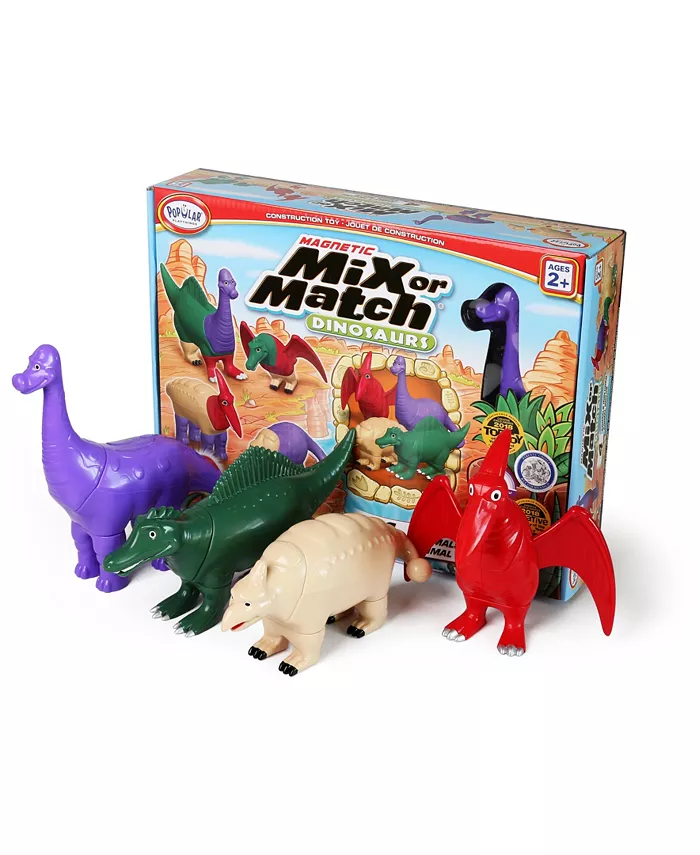 Popular Playthings Magnetic Mix or Match Dinosaurs Set， 15 Pieces - Mycitystee