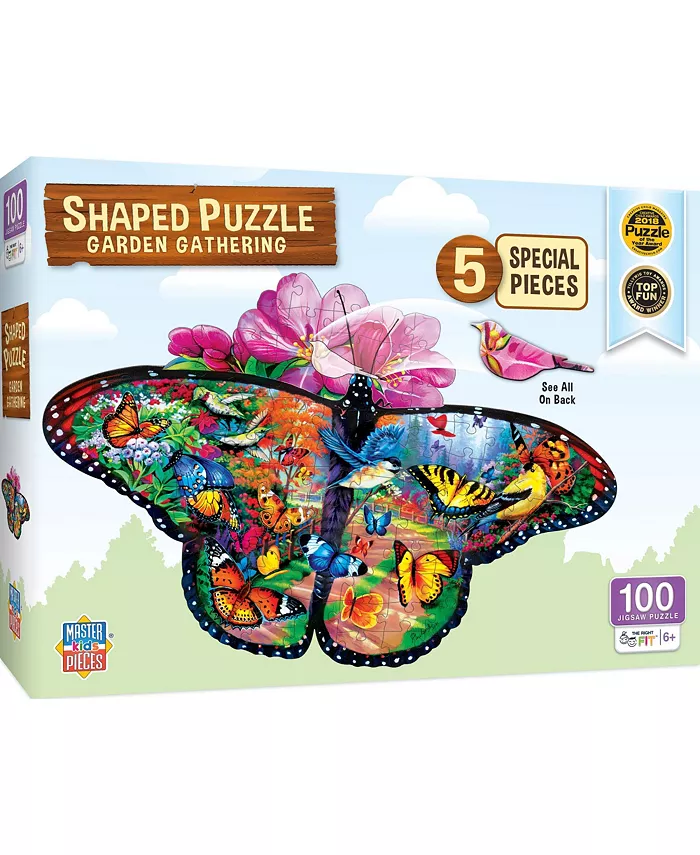 MasterPieces Puzzles Shaped - Garden Gathering 100 Piece Kids Jigsaw Puzzle - Mycitystee