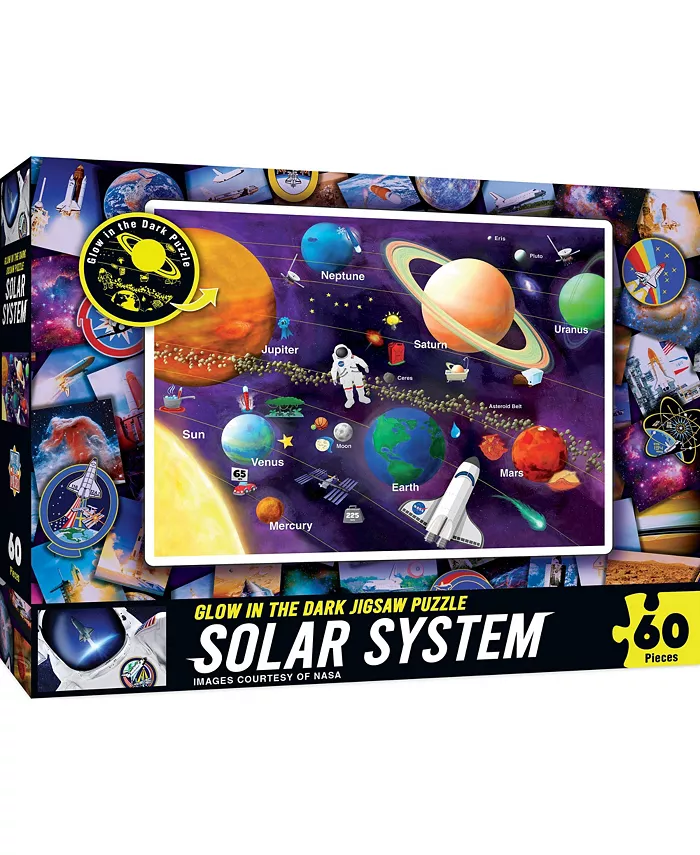 MasterPieces Puzzles MasterPieces 60 Piece Glow in the Dark Kids Puzzle - Solar System - Mycitystee