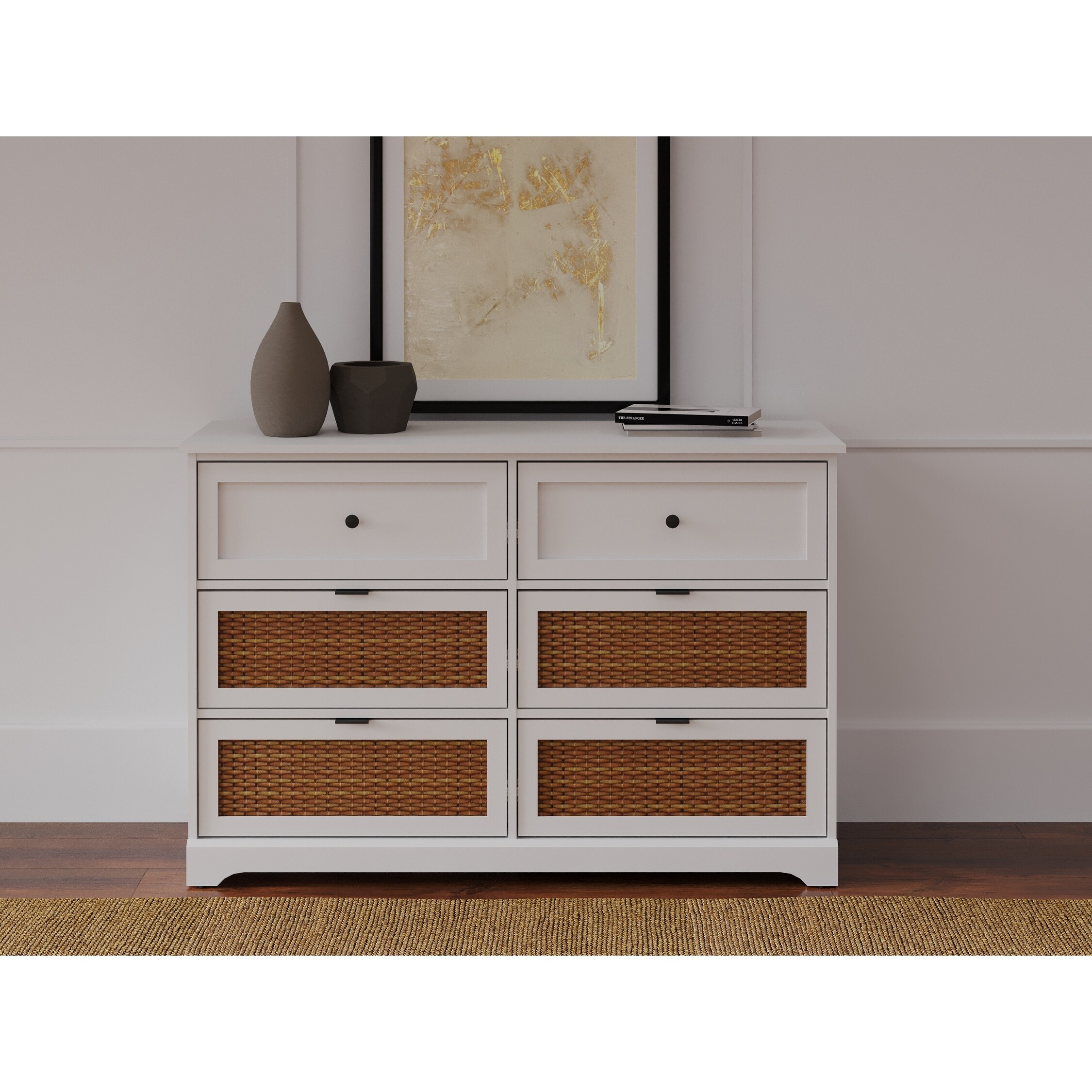 Flank White 6 Drawer Dresser - - 35911743 - Mycitystee