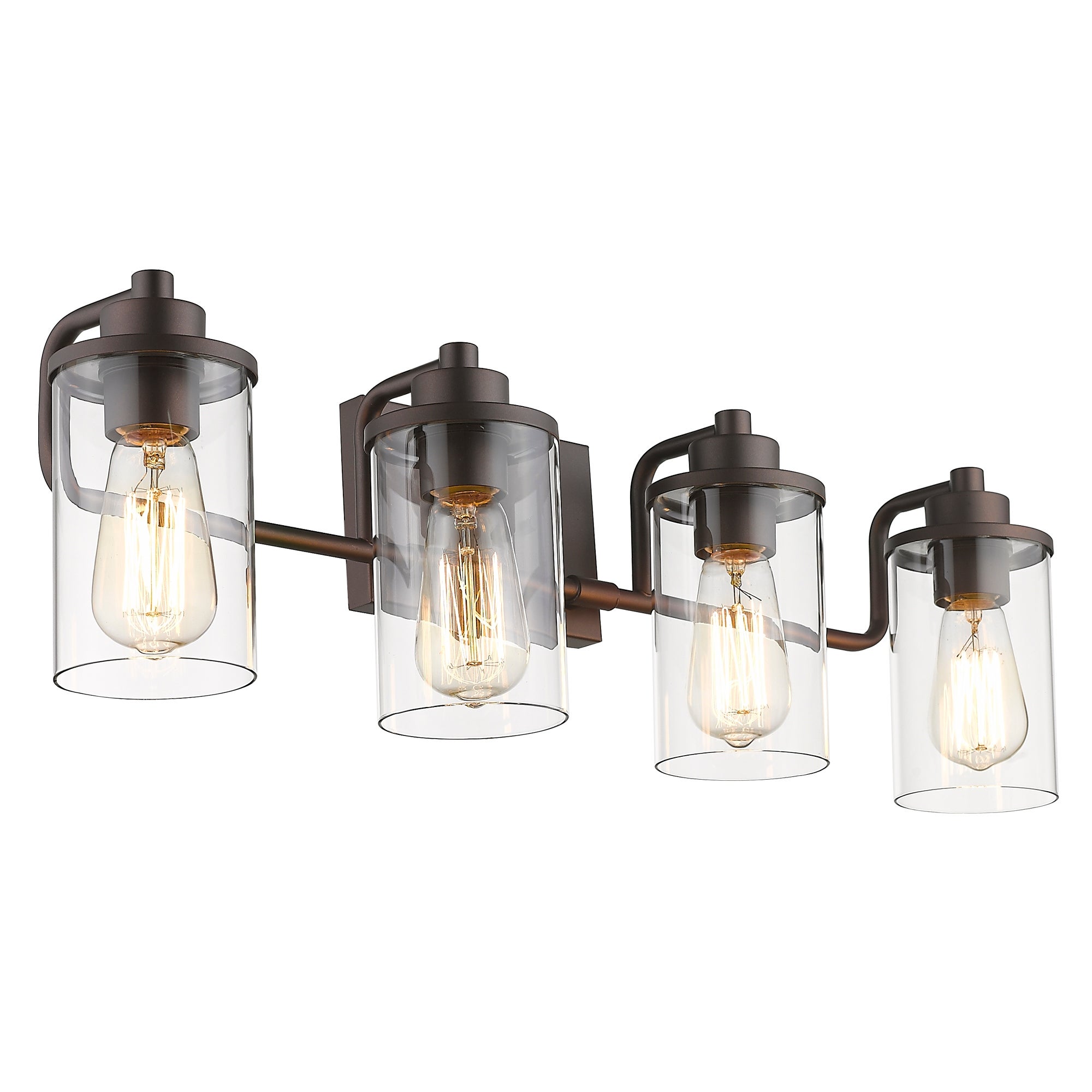 Bathroom Vanity Lights， Farmhouse Vintage Wall Lamp Lighting Fixture with Clear Glass Shades - Oil Rubbed Bronze - Mycitystee