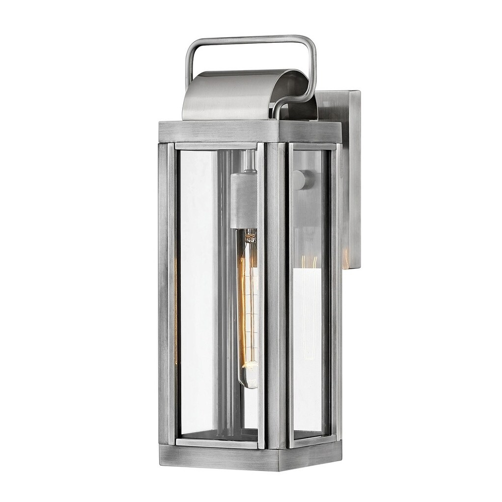 Hinkley Sag Harbor 1-Light Outdoor Wall Mount Lantern in Antique Brushed Aluminum Shopping - The Best Deals on Outdoor Wall Lanterns | 31665283 - Mycitystee
