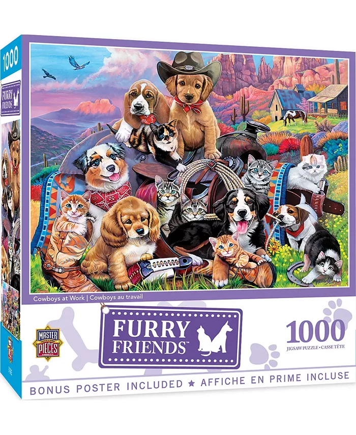 MasterPieces Puzzles Furry Friends - Cowboys at Work 1000 Piece Adult Jigsaw Puzzle - Mycitystee