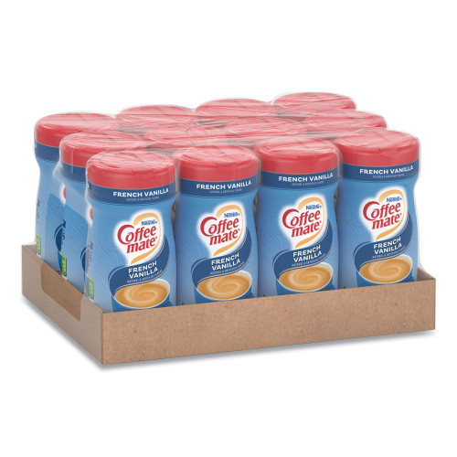 Coffee-mate Non-Dairy Powdered Creamer， French Vanilla， 15 oz Canister， 12/Carton (35775CT) - Mycitystee
