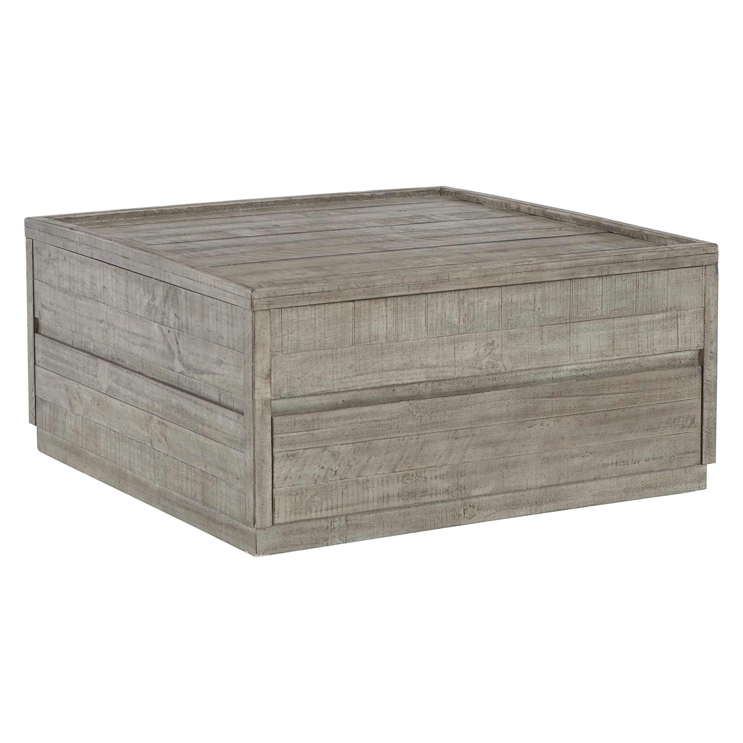 Modern 36 Inch Lift Top Coffee Table， Platform Design， Muted Gray Pine Wood - Mycitystee