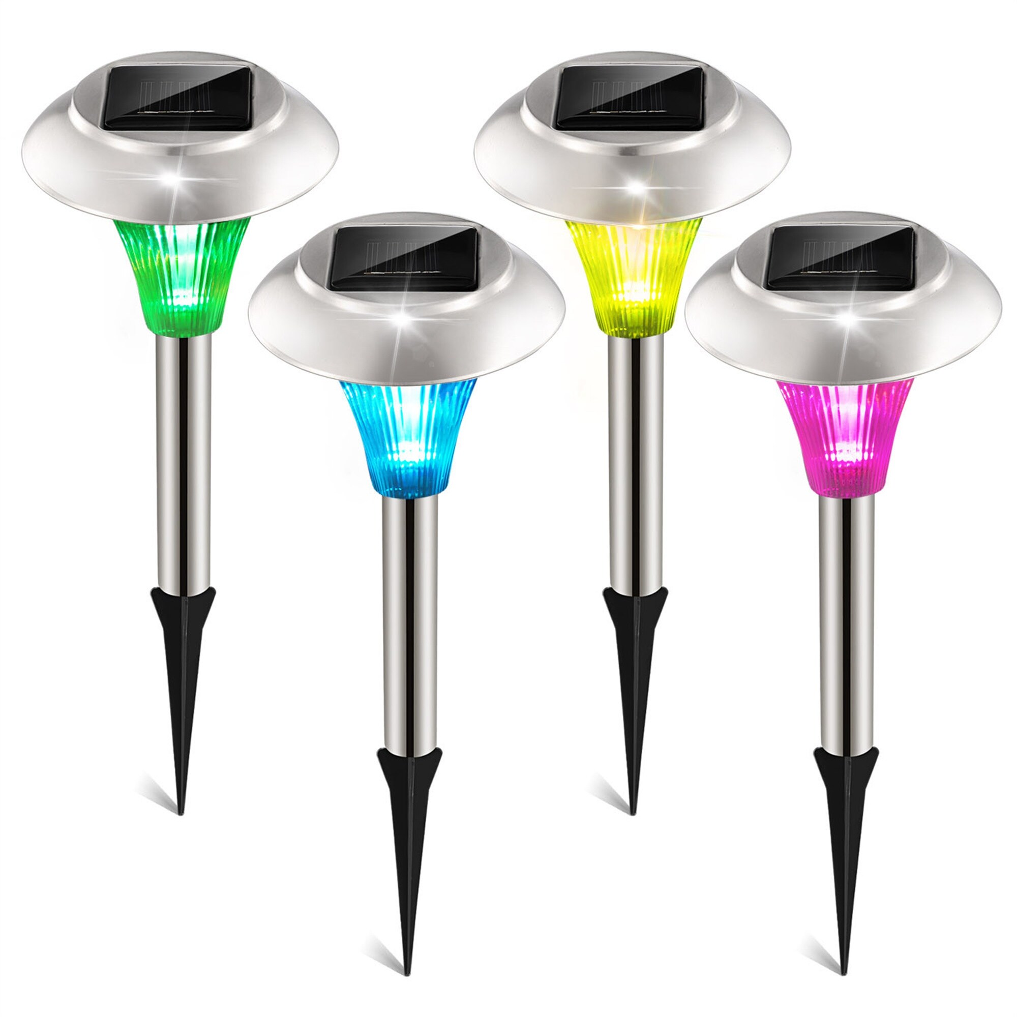 Solar Garden Pathway Lights Color Changing Landscape Lights (4 Pack ) - Mycitystee