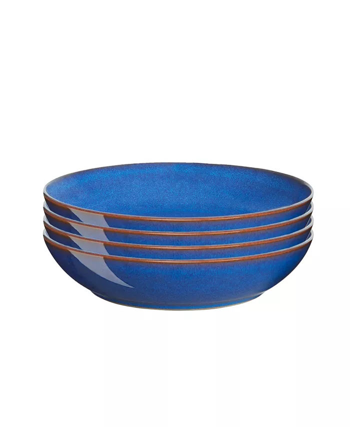 Denby Imperial Blue Coupe Pasta Bowl Set， 4 Pieces - Mycitystee