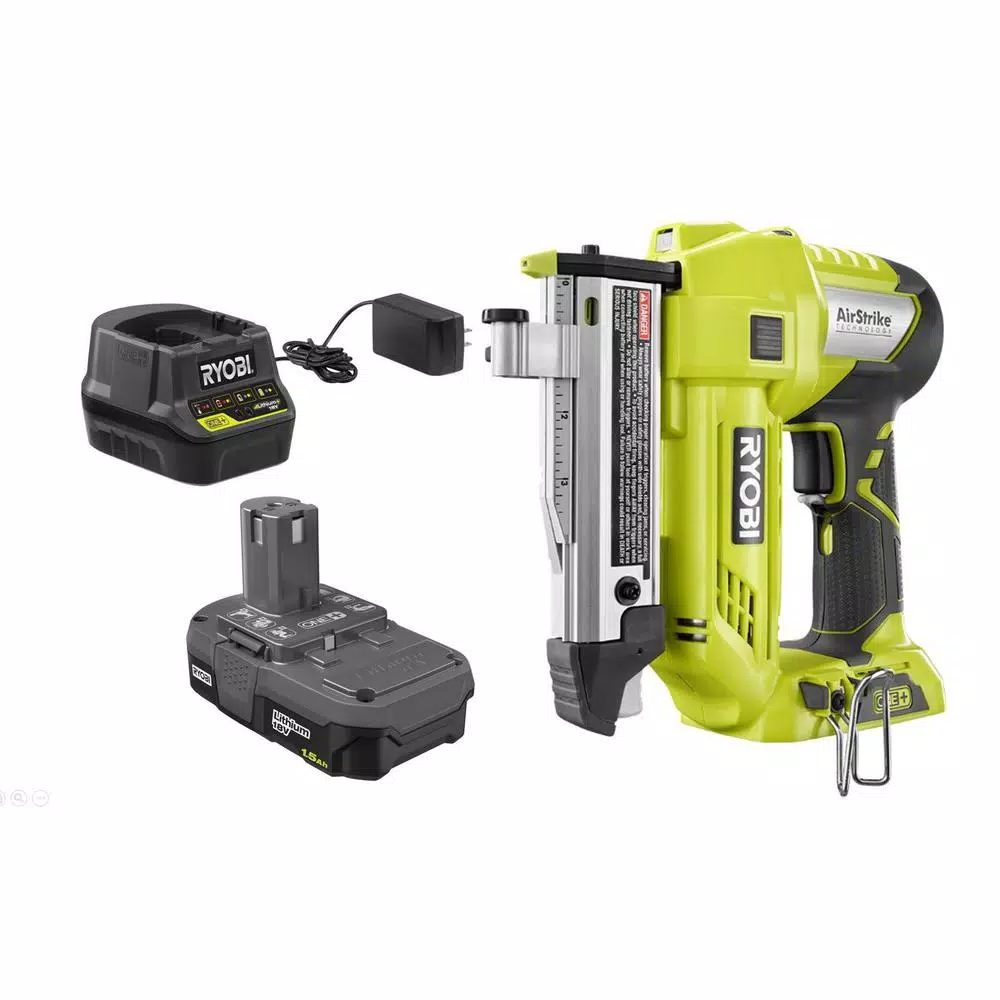 RYOBI 18-Volt ONE+ Lithium-Ion Cordless AirStrike 23-Gauge 1-3/8 in. Headless Pin Nailer Kit with 1.5 Ah Battery and Charger and#8211; XDC Depot - Mycitystee
