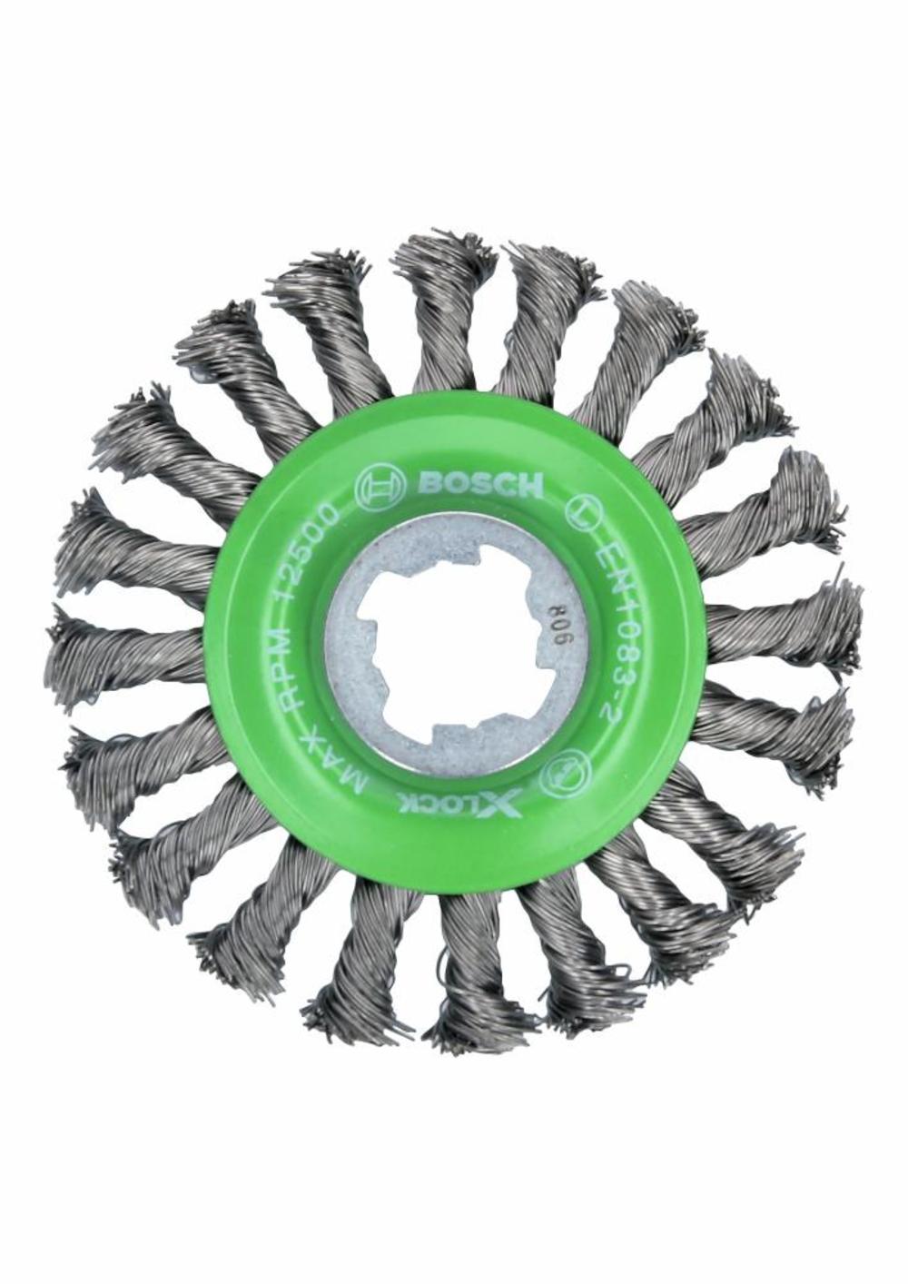 Bosch 4-1/2 In. Wheel Dia. X-LOCK Arbor Stainless Steel Full Cable Knotted Wire Wheel WBX429 from Bosch - Mycitystee