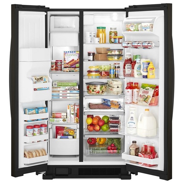 24.6 cu ft Side-by-Side Black Stainless Steel Refrigerator - Mycitystee