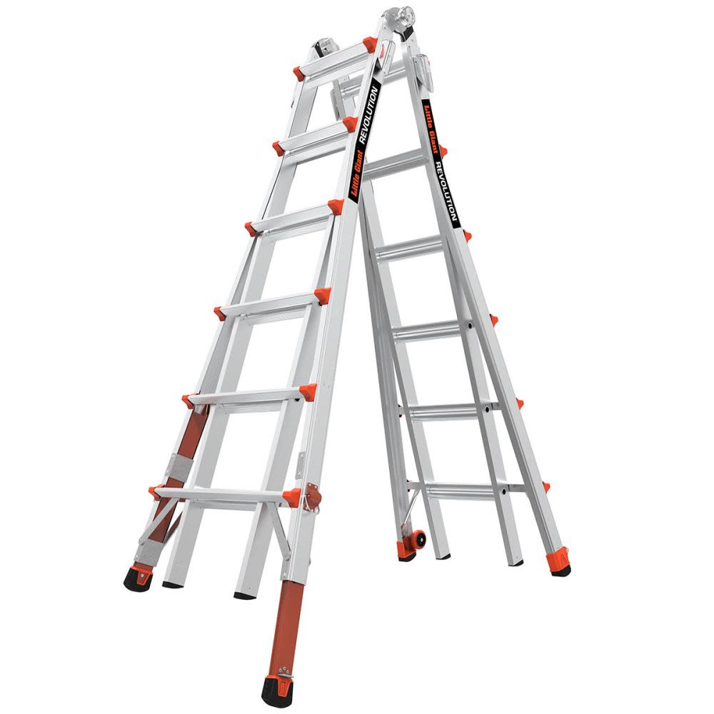 Revolution M26 Aluminum Type-1A Telescoping Multi-Position Ladder with Ratchet Leg Leveler - Mycitystee
