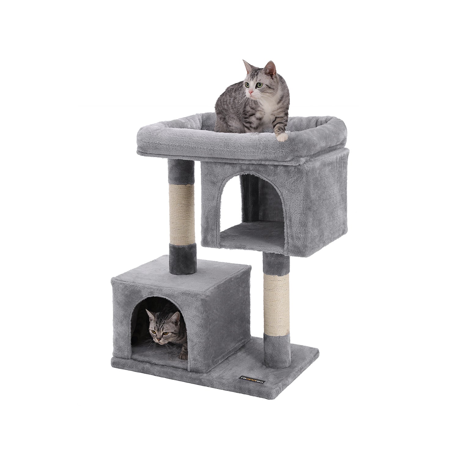 Feandrea Cat Tree with 2 Cat CavesLight Gray/23.6