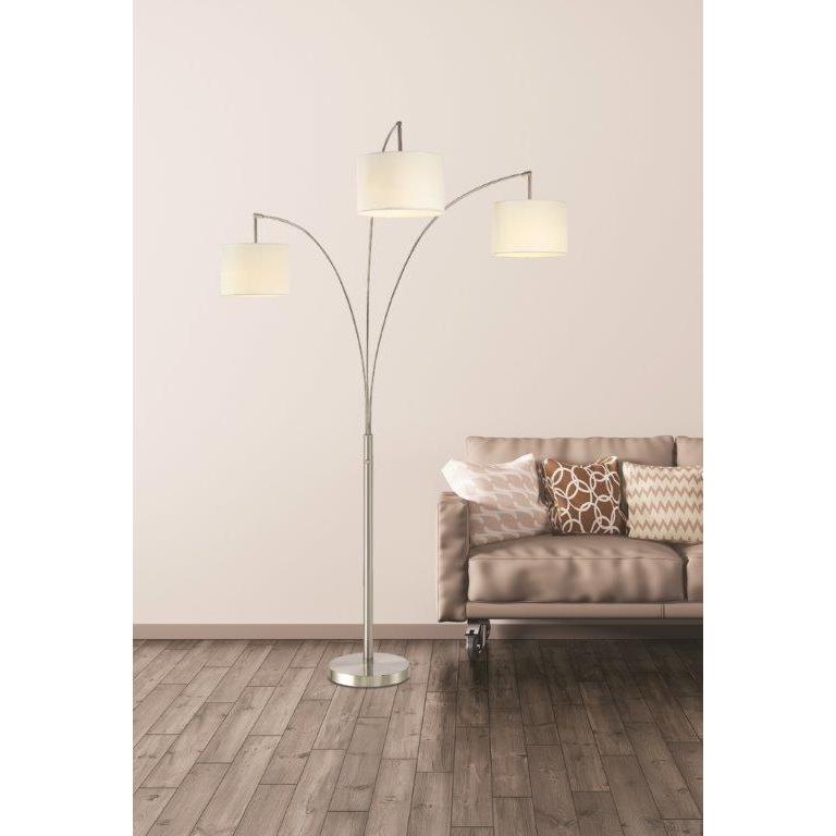 Artiva USA Lumiere Modern LED 3-arched Brushed Steel 80-inch Floor Lamp with Dimmer - Mycitystee