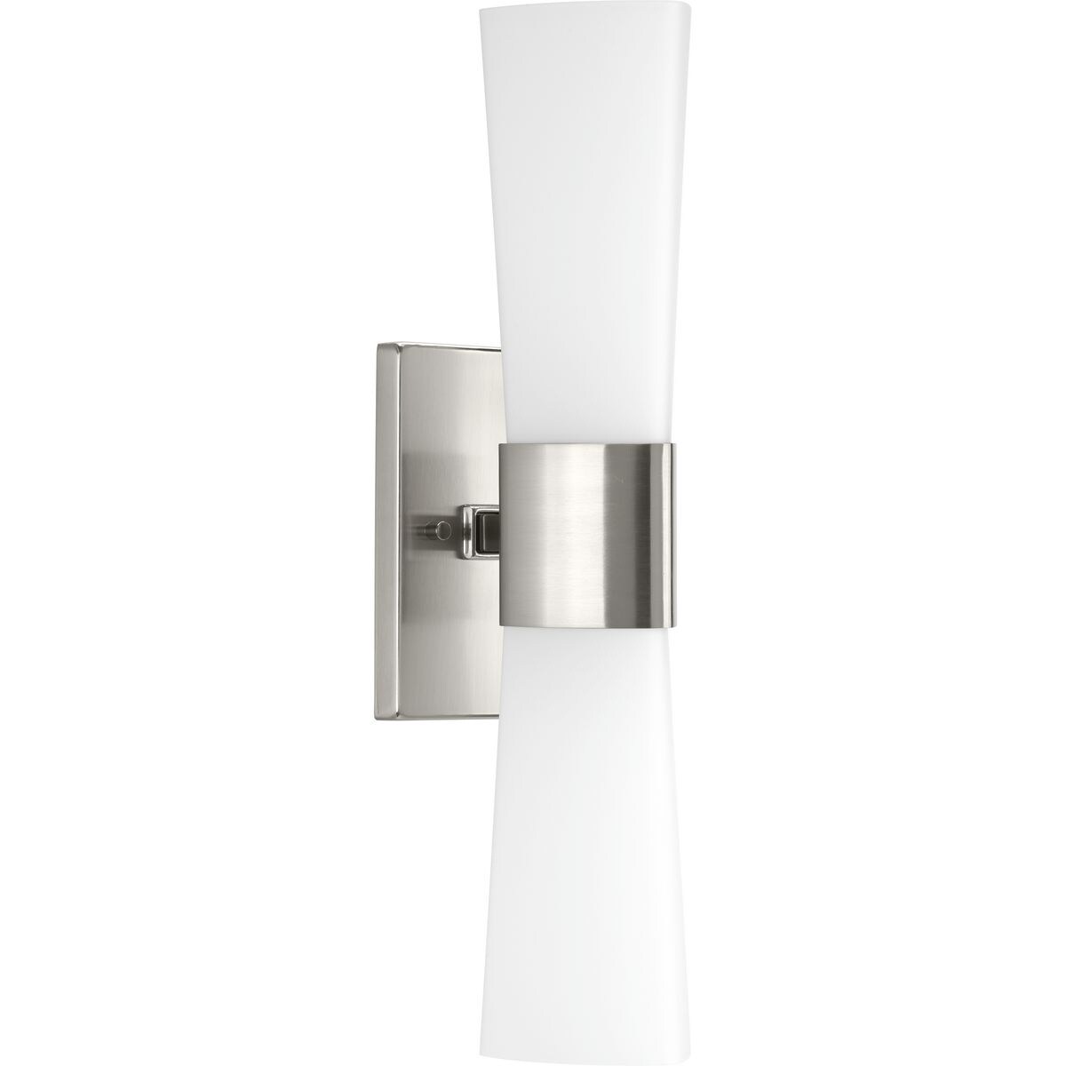 Zura Collection 2-Light Brushed Nickel Etched Opal Glass Modern Bath Vanity Light - Mycitystee