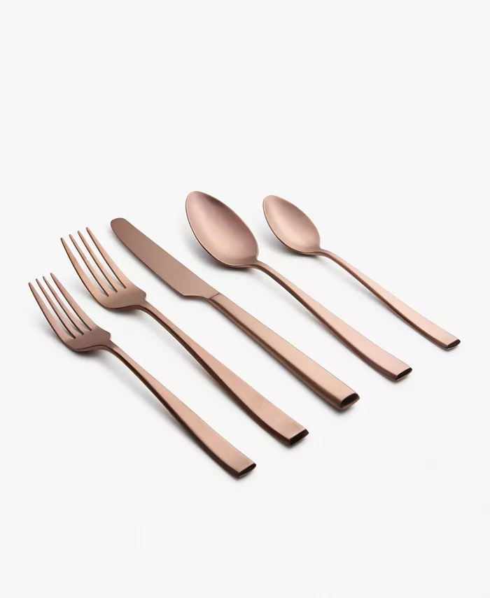 Cambridge Silversmiths Samira Copper Satin 20-Piece 18 10 Stainless Steel Flatware Set， Service for 4 - Mycitystee