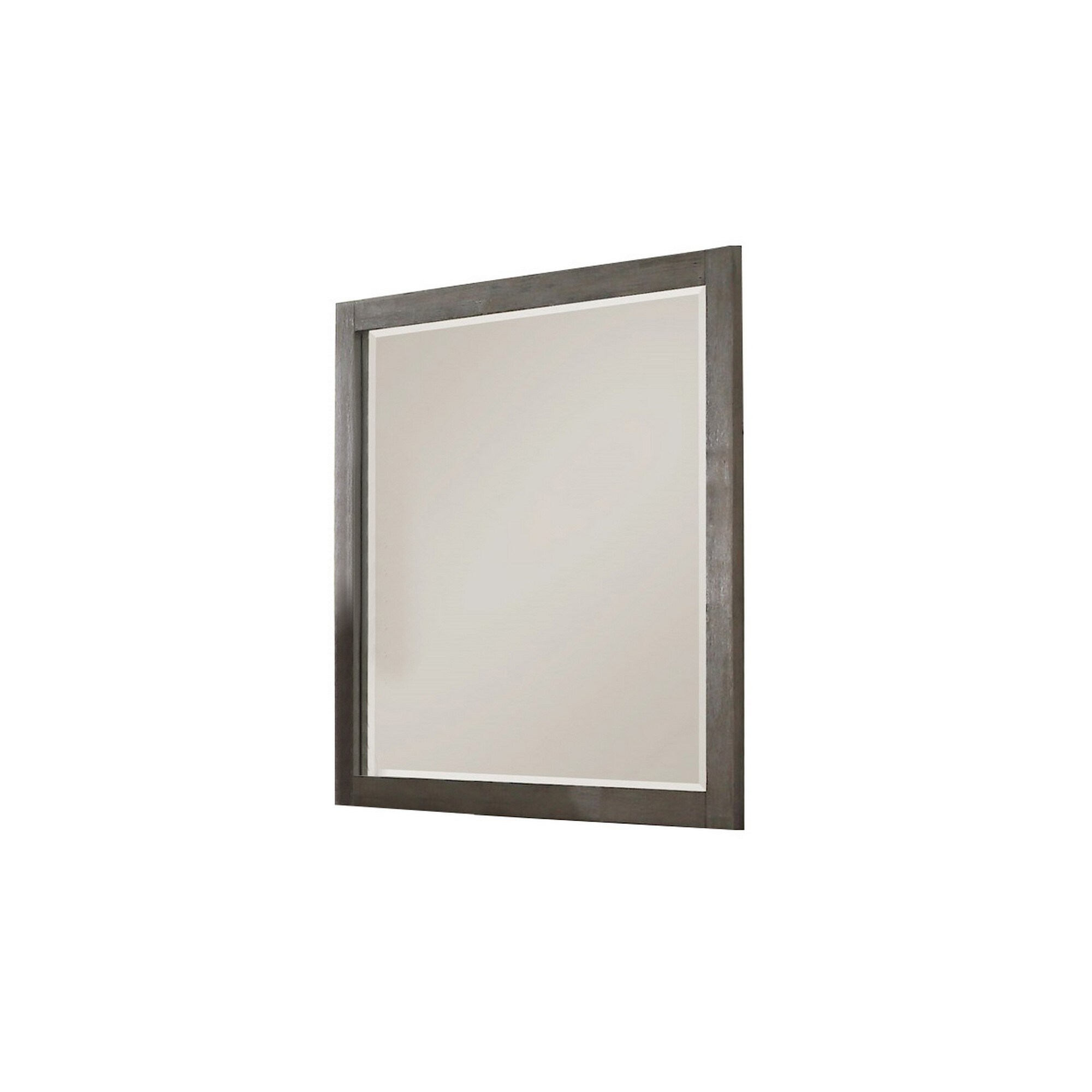 Contemporary Wooden Frame Dresser Mirror with Natural Grain Details， Gray - - 31623985 - Mycitystee