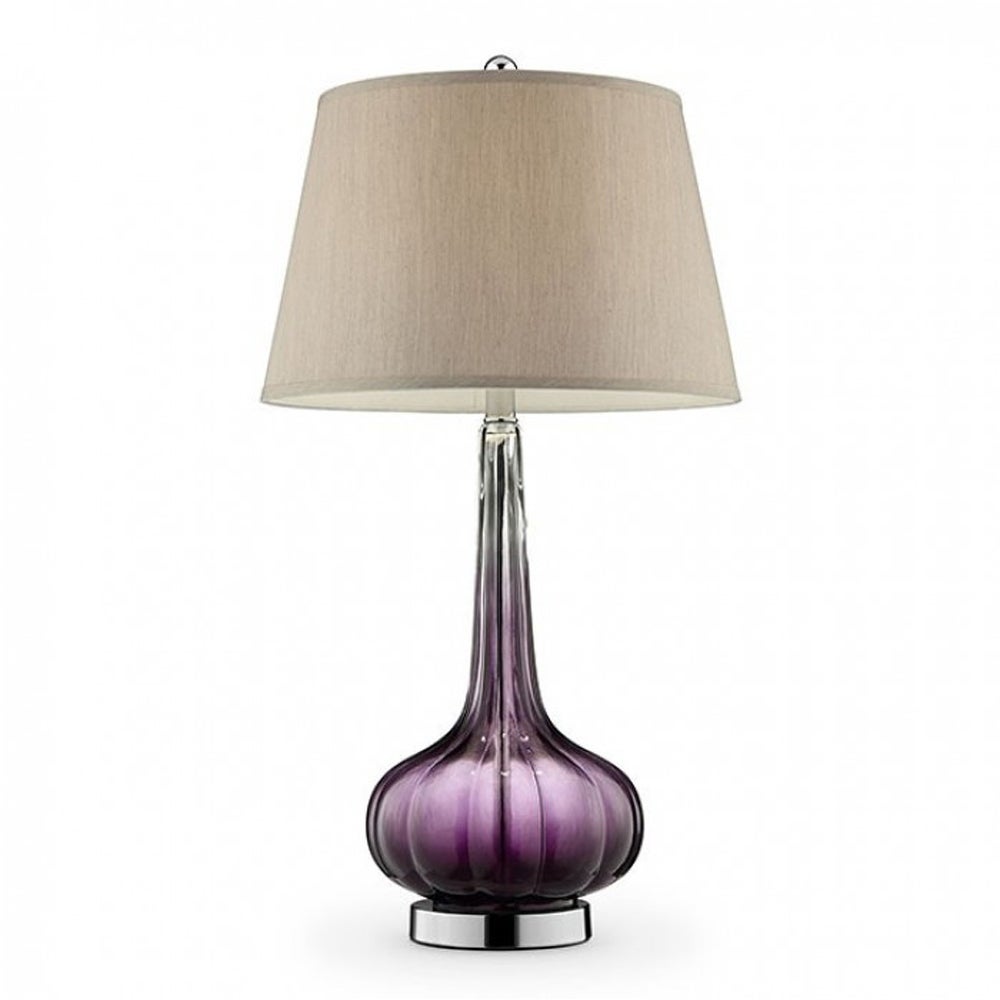 FAY Contemporary Berry Glass Table Lamp， Purple - Mycitystee