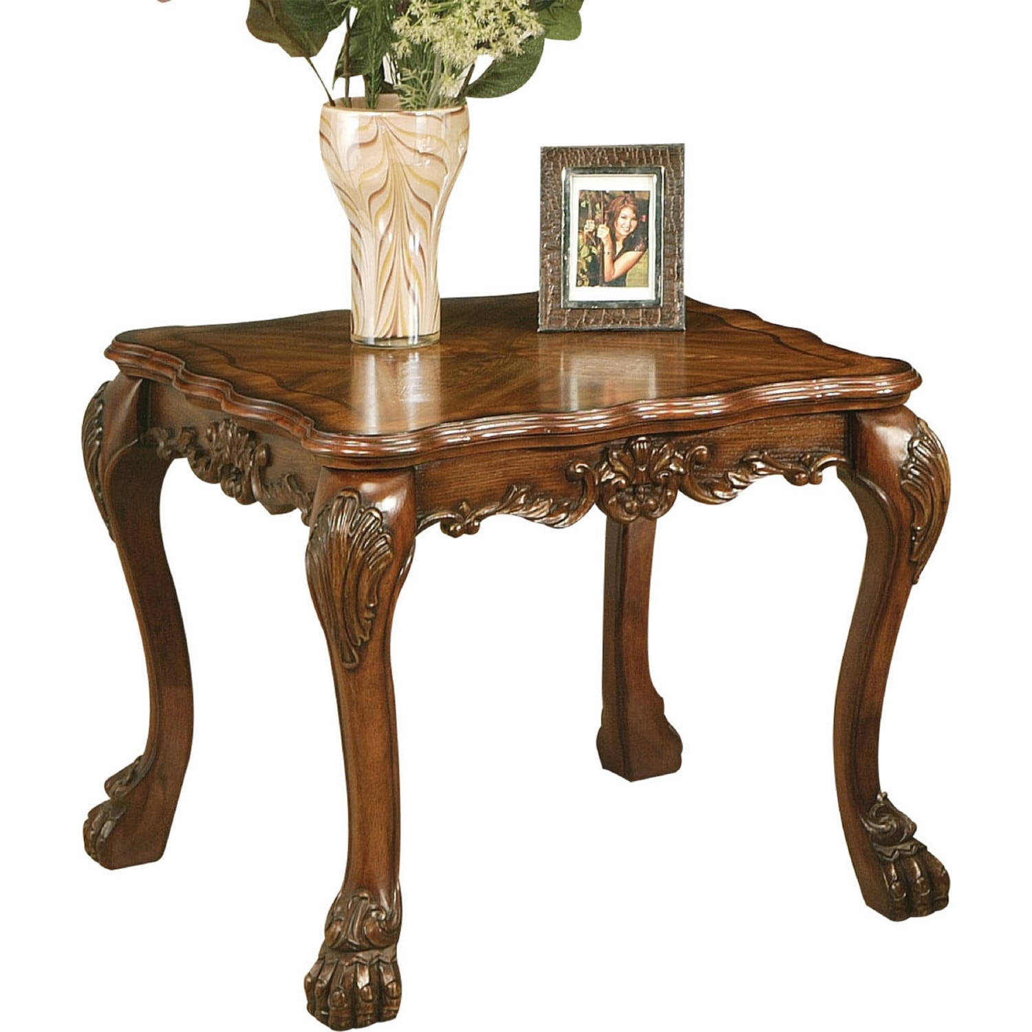 Wooden End Table In Traditional Style - 24.25 H x 28 W x 28 L Inches - Mycitystee