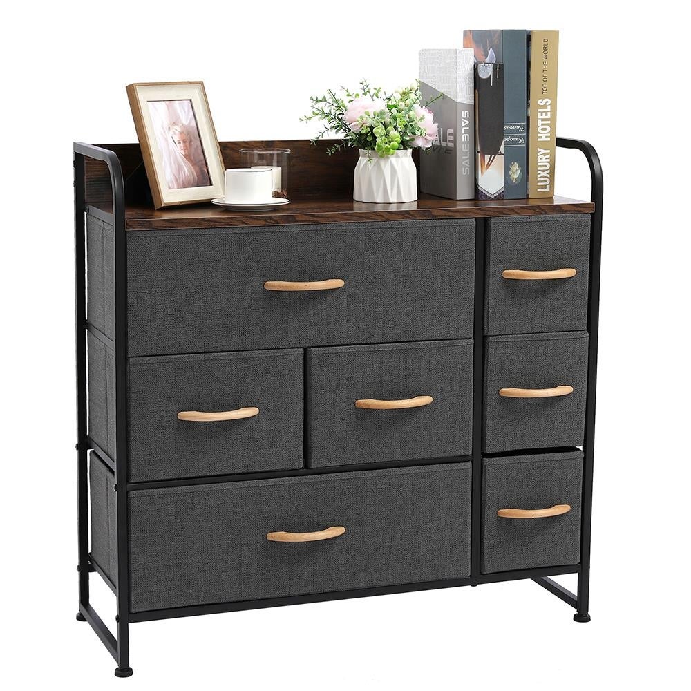 3-Tier Drawer Dresser Organizer with 7 Drawers，Fabric Dresser Storage Tower，Gray - - 33396105 - Mycitystee