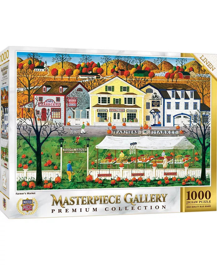 MasterPieces Puzzles MasterPiece Gallery - Farmer's Market 1000 Piece Puzzle By Art Poulin - Mycitystee