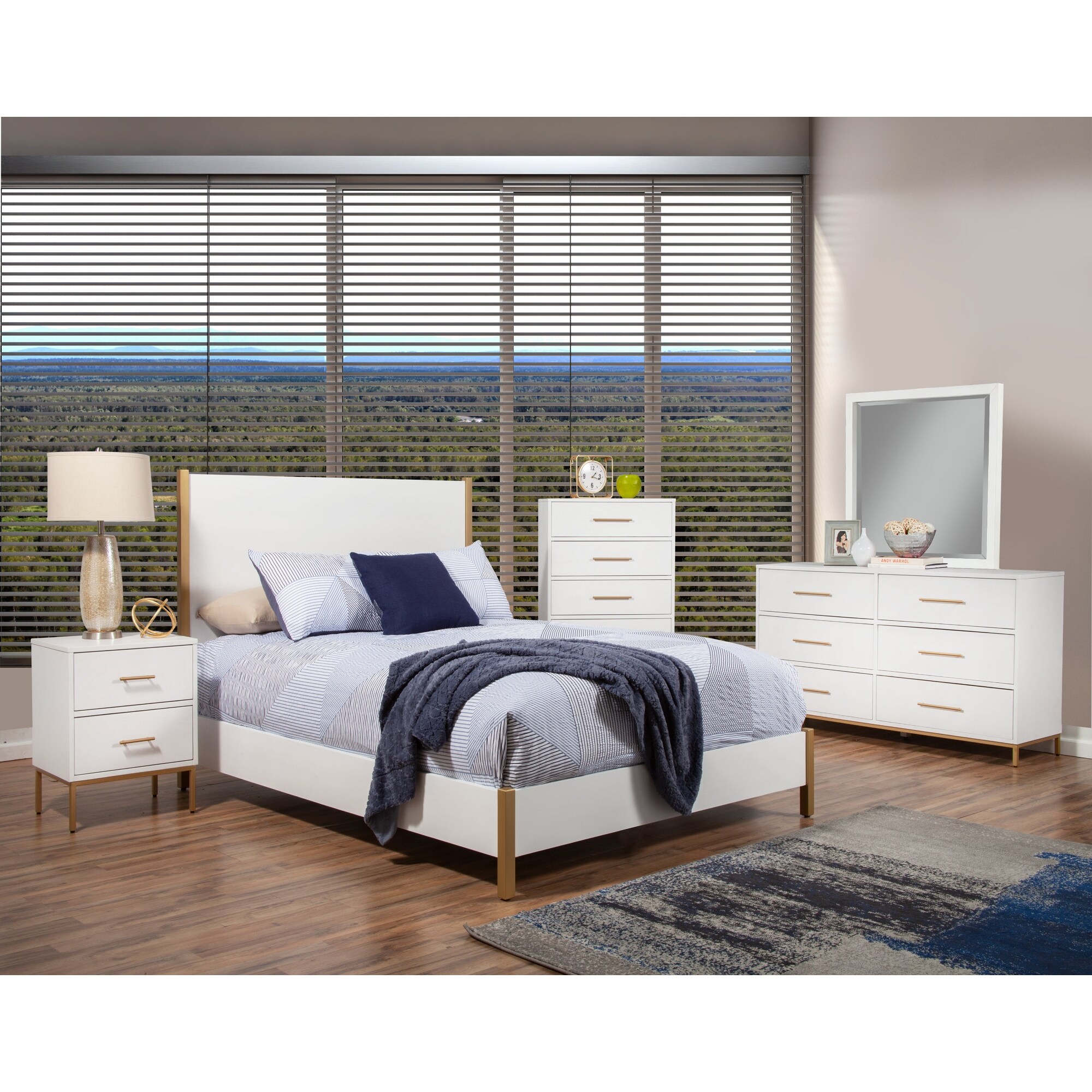 Alpine Furniture Madelyn Six Drawer Wood Dresser in White - - 31998479 - Mycitystee