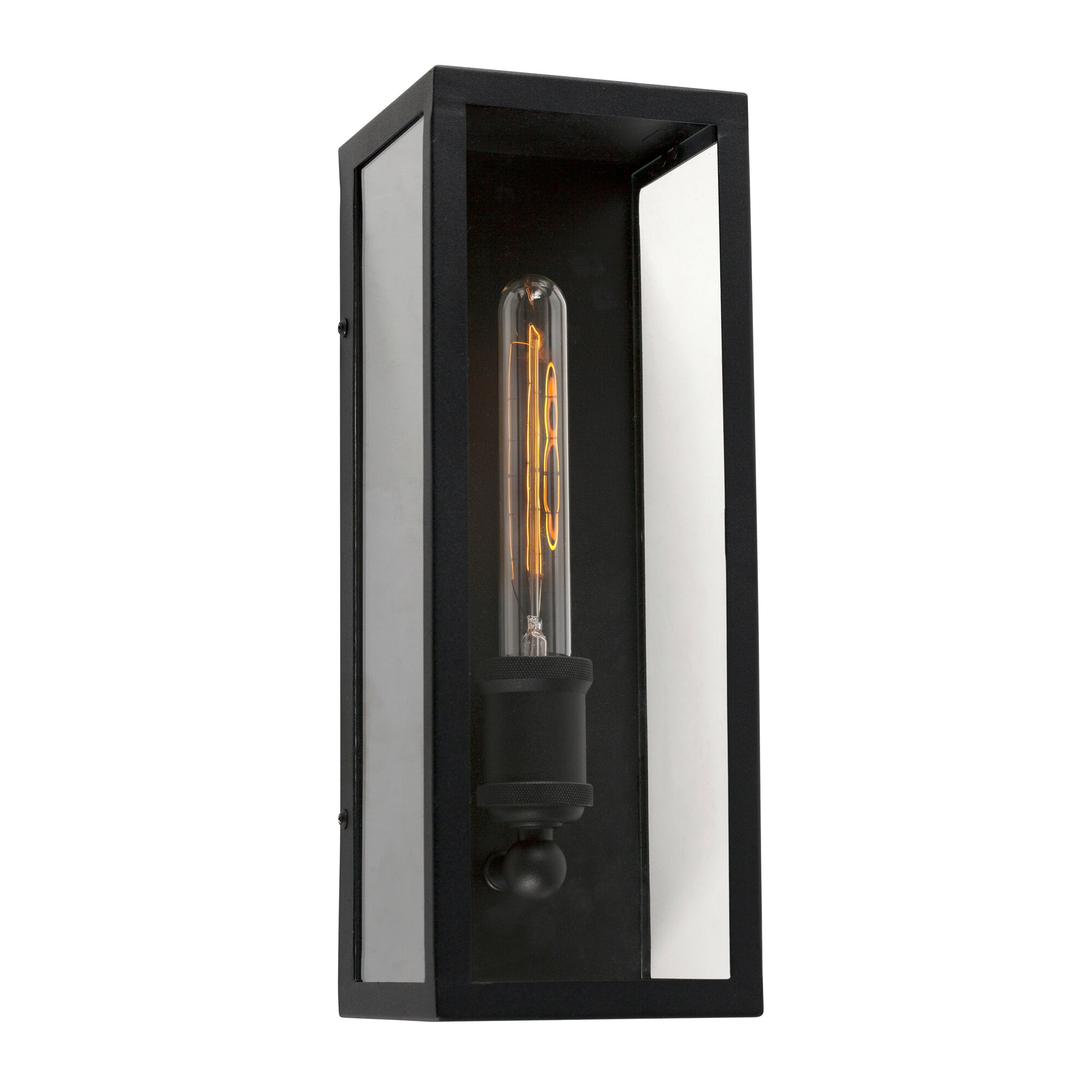 Erin 1-Light Black Outdoor Wall Mount Lantern with Clear Glass Panels Shopping - The Best Deals on Outdoor Wall Lanterns | 37180726 - Mycitystee