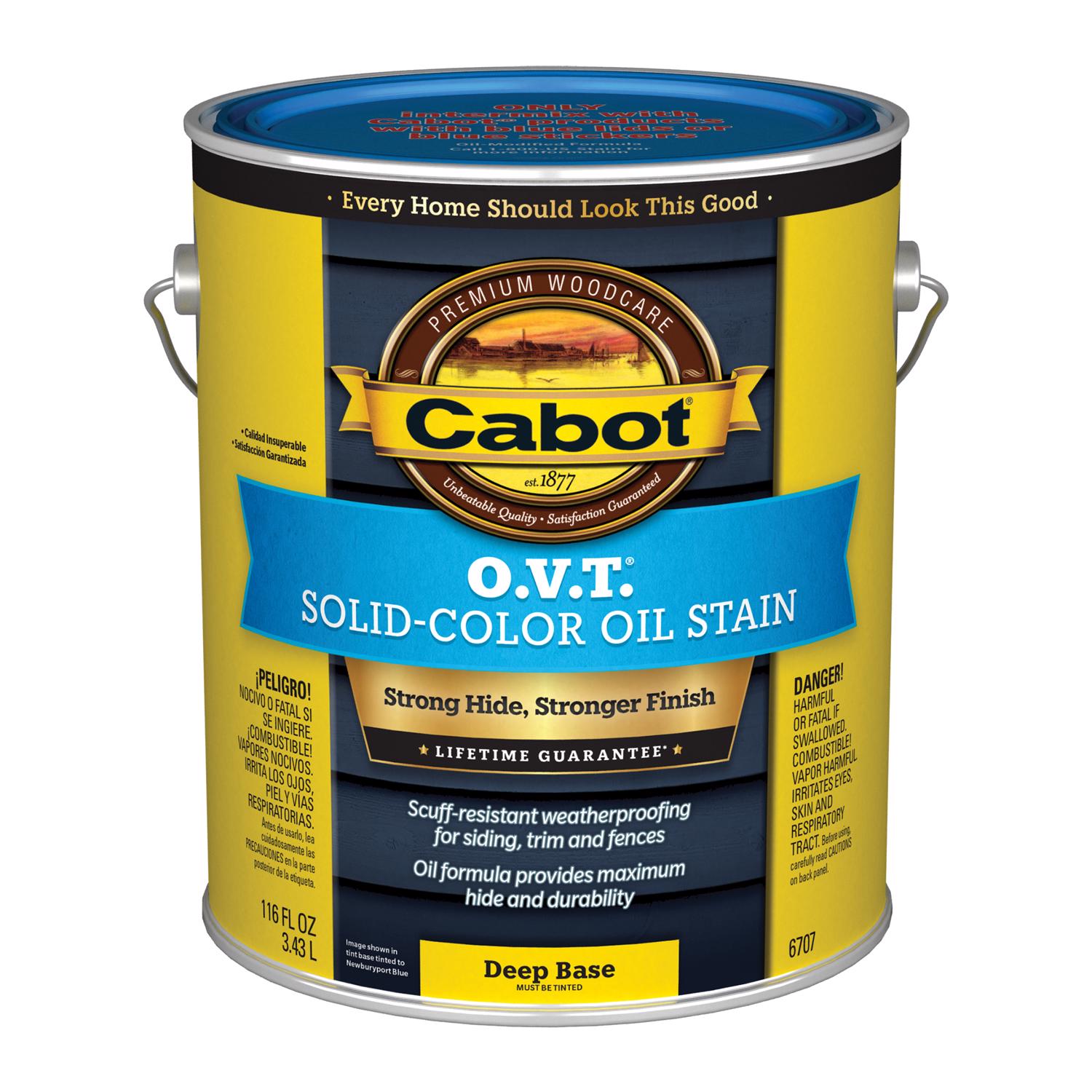 Cabot O.V.T. Low VOC Solid Tintable Deep Base Alkyd Linseed Oil Stain 1 gal - Mycitystee