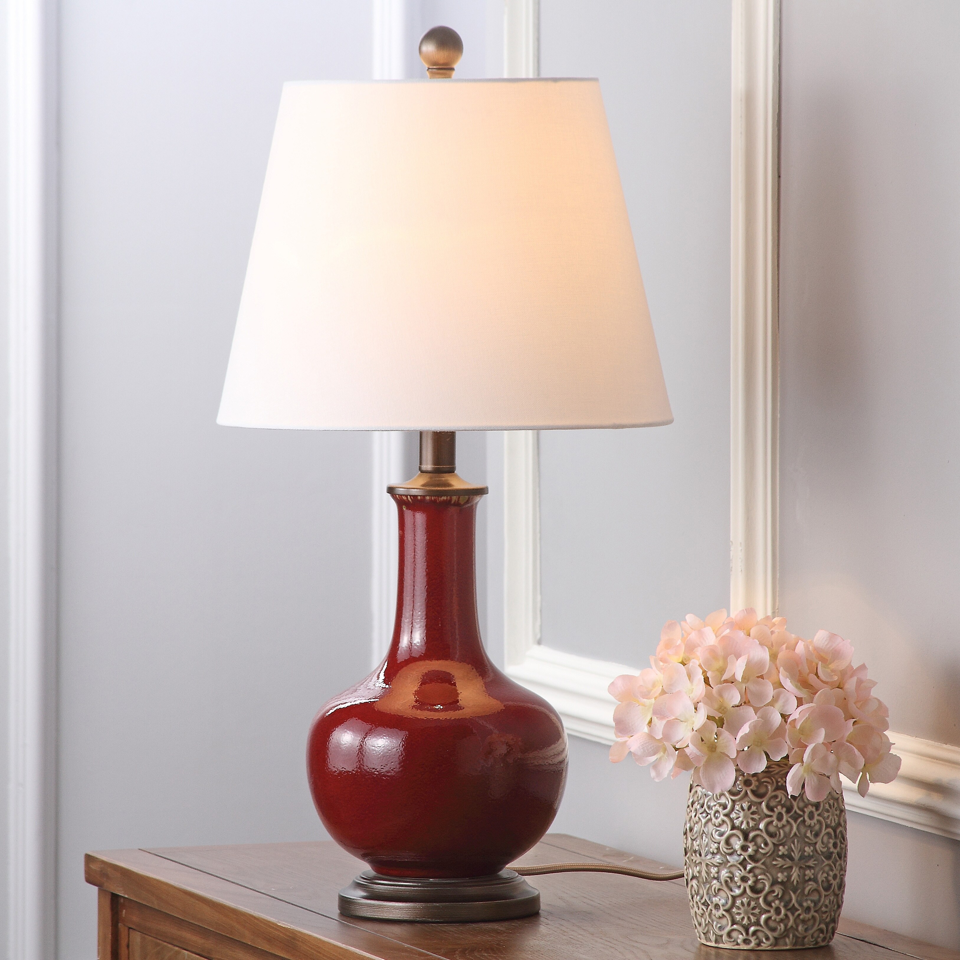 SAFAVIEH Lighting 25-inch Carolanne Red Table Lamp (Set of 2) - 14