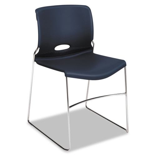 HON Olson Stacker High Density Chair， Regatta Seat/Regatta Back， Chrome Base， 4/Carton (4041RE) - Mycitystee