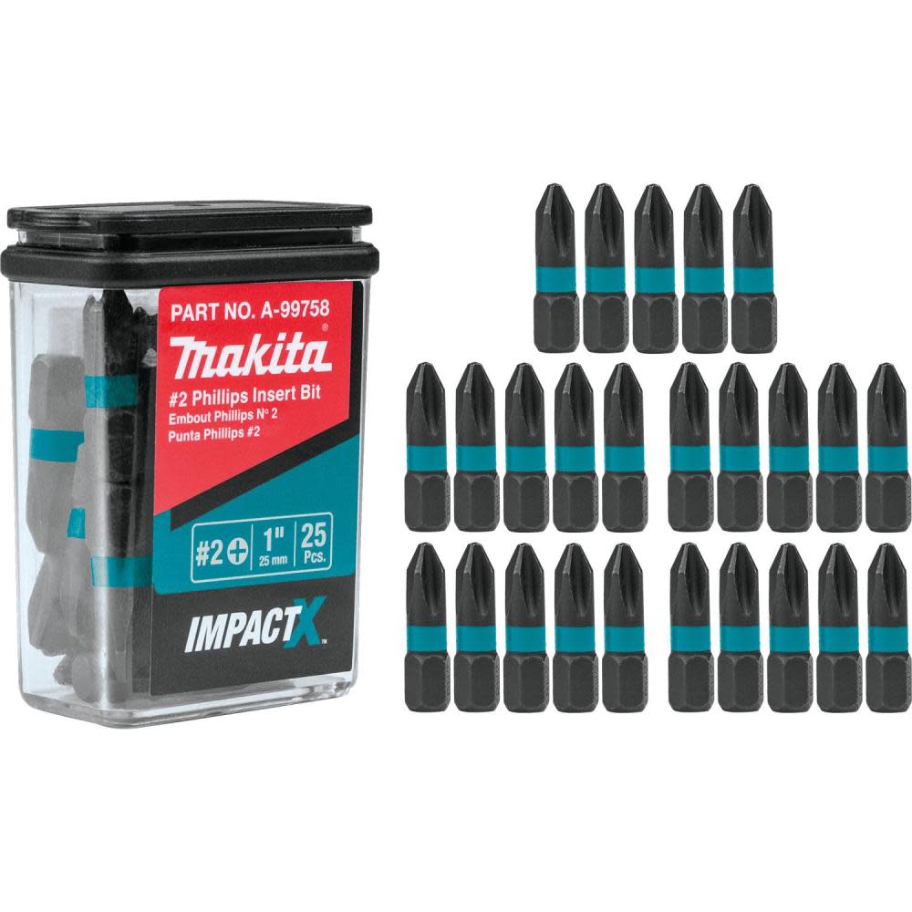 Impact X  #2 Phillips 1″ Insert Bit， 25/pk - Mycitystee