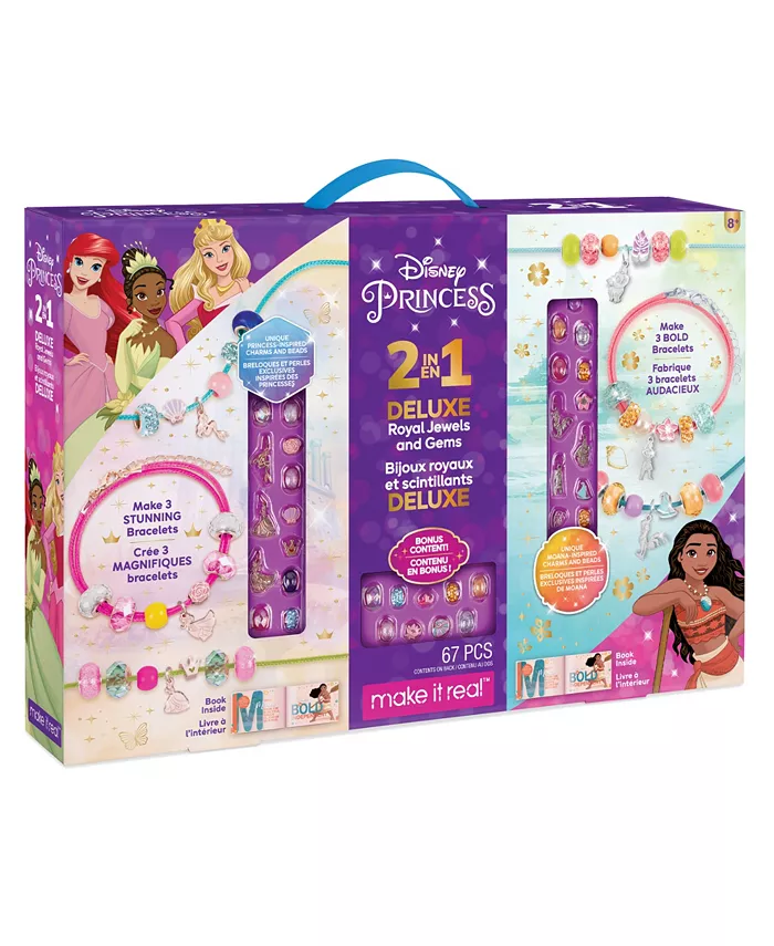 Make It Real 2 in 1 Disney Princess and Moana Royal Jewels and Gems - Mycitystee